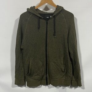 BDG Men's Forest Green Zip-Up Sweater